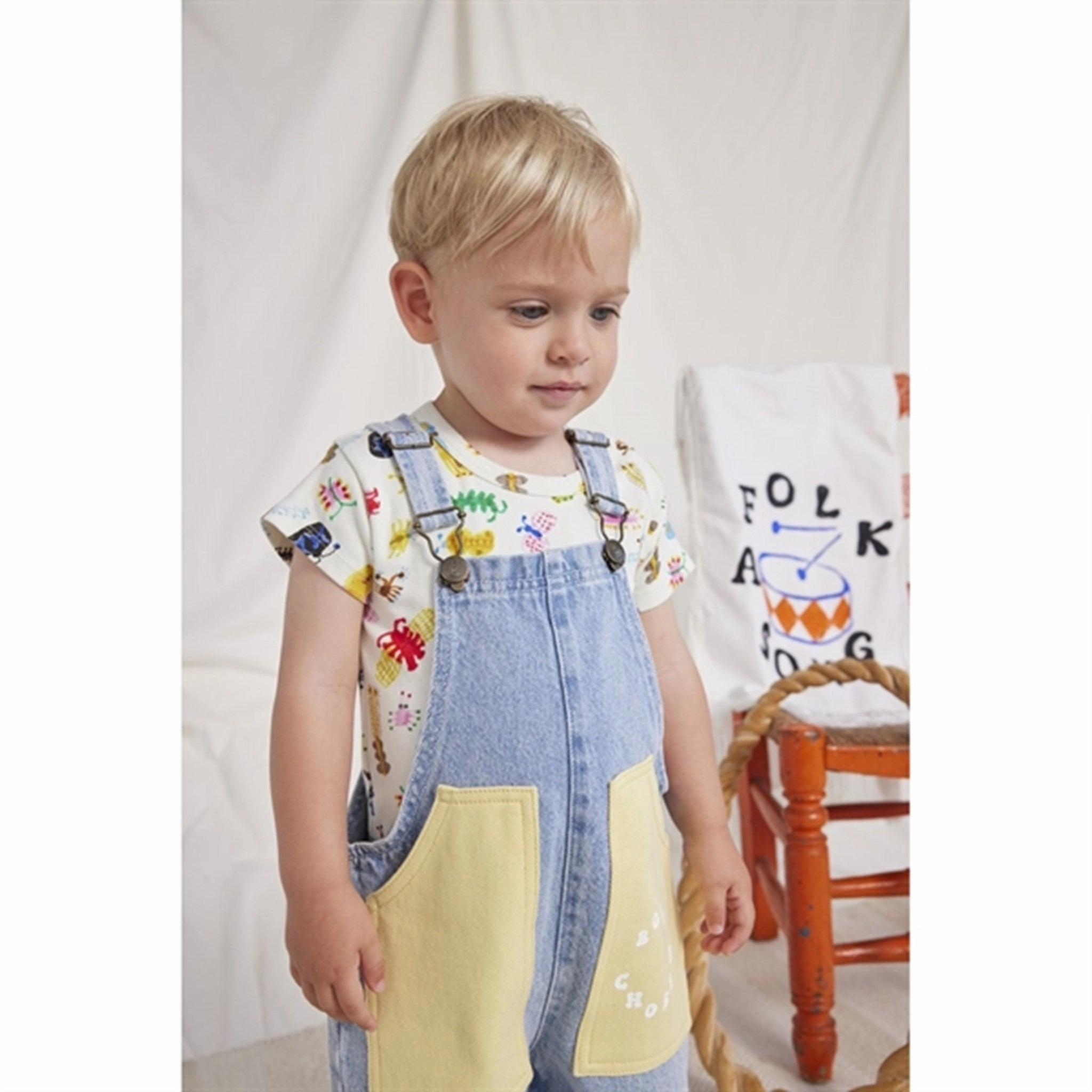Bobo Choses Baby Bobo Choses Circle Short Dungarees Blue Comfort Design