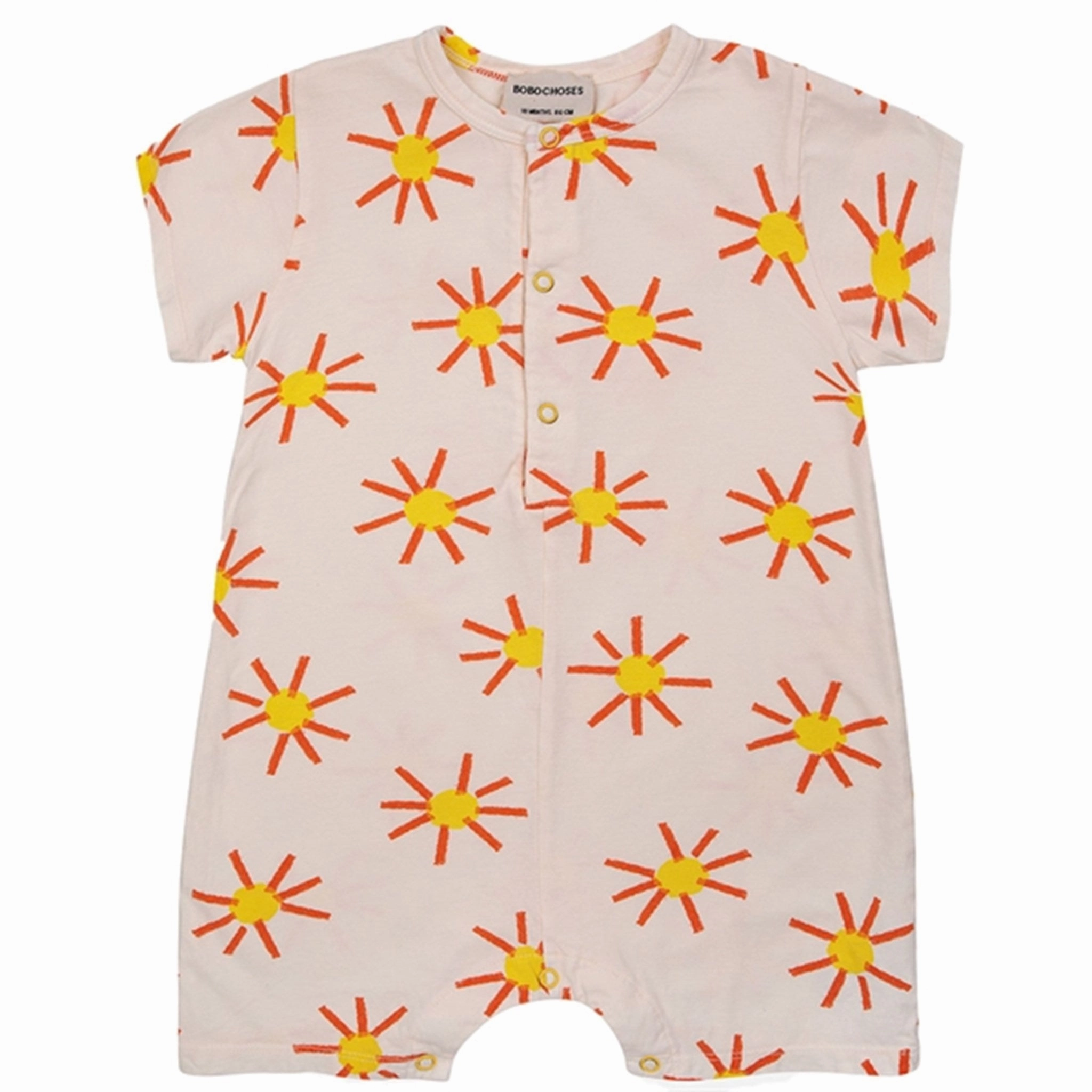 Bobo Choses Baby Sun All Over Playsuit Short Sleeve Offwhite Loose Unique