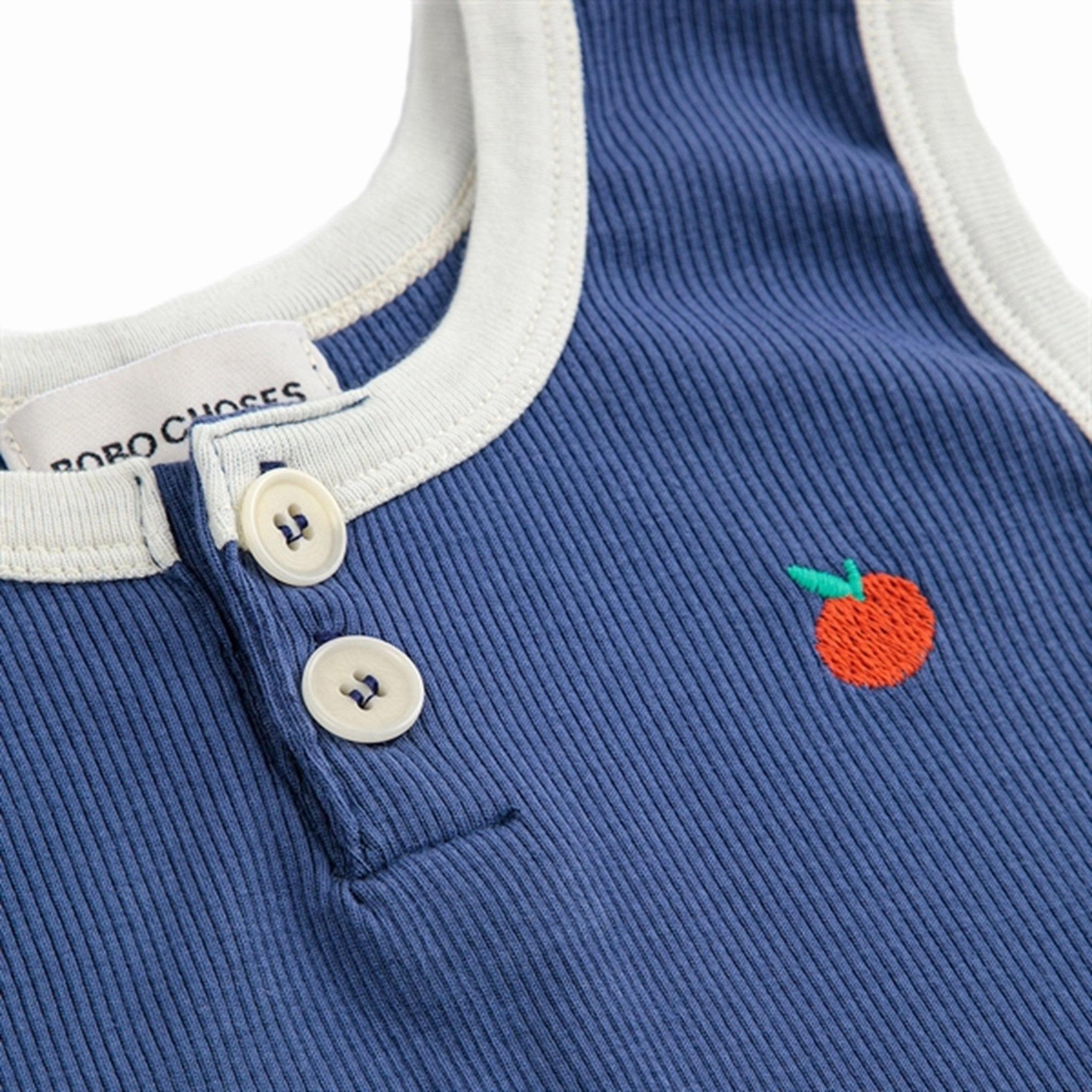 Bobo Choses Baby Tomato Playsuit Sleeveless Navy Blue Stretch Couple
