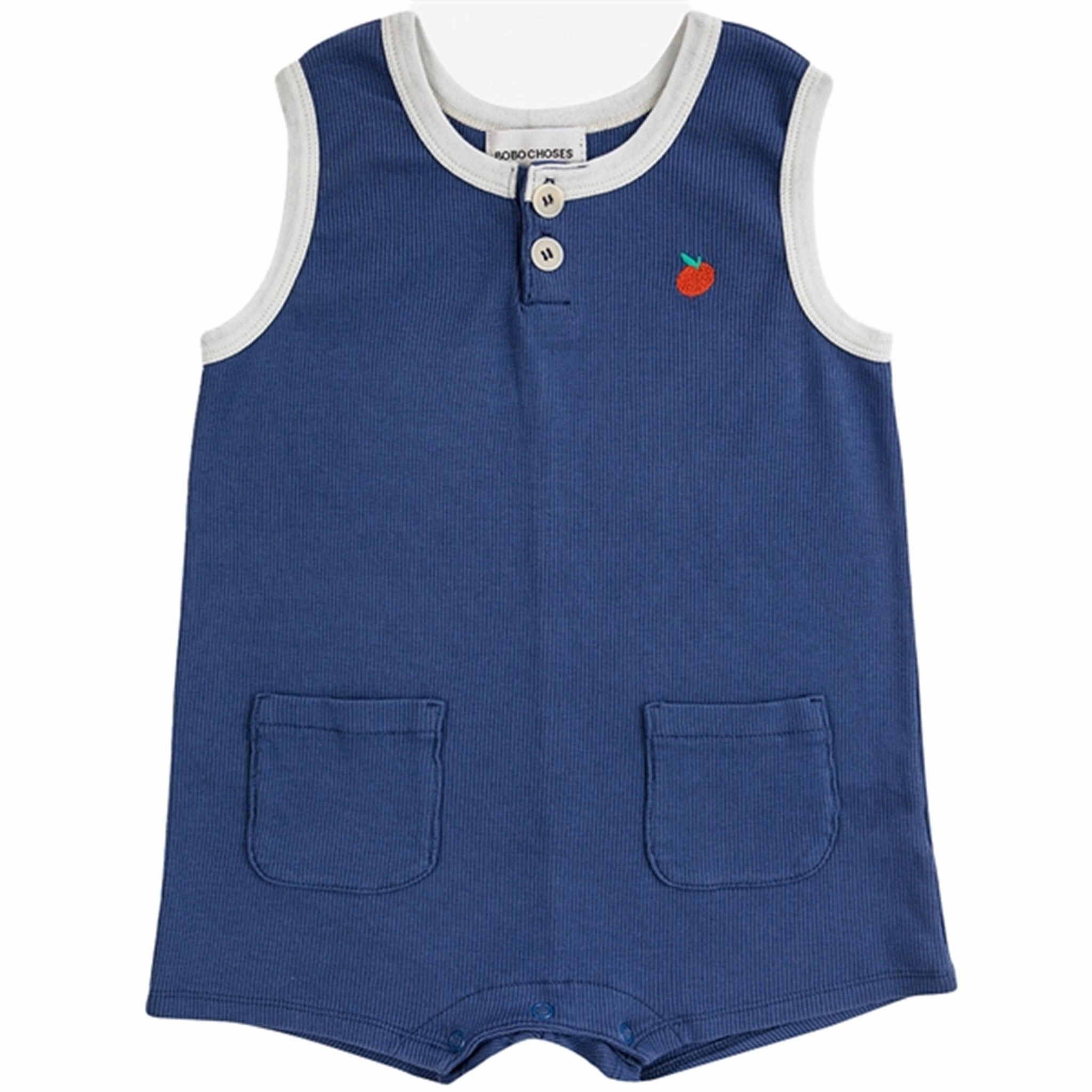 New Club Bobo Choses Baby Tomato Playsuit Sleeveless Navy Blue