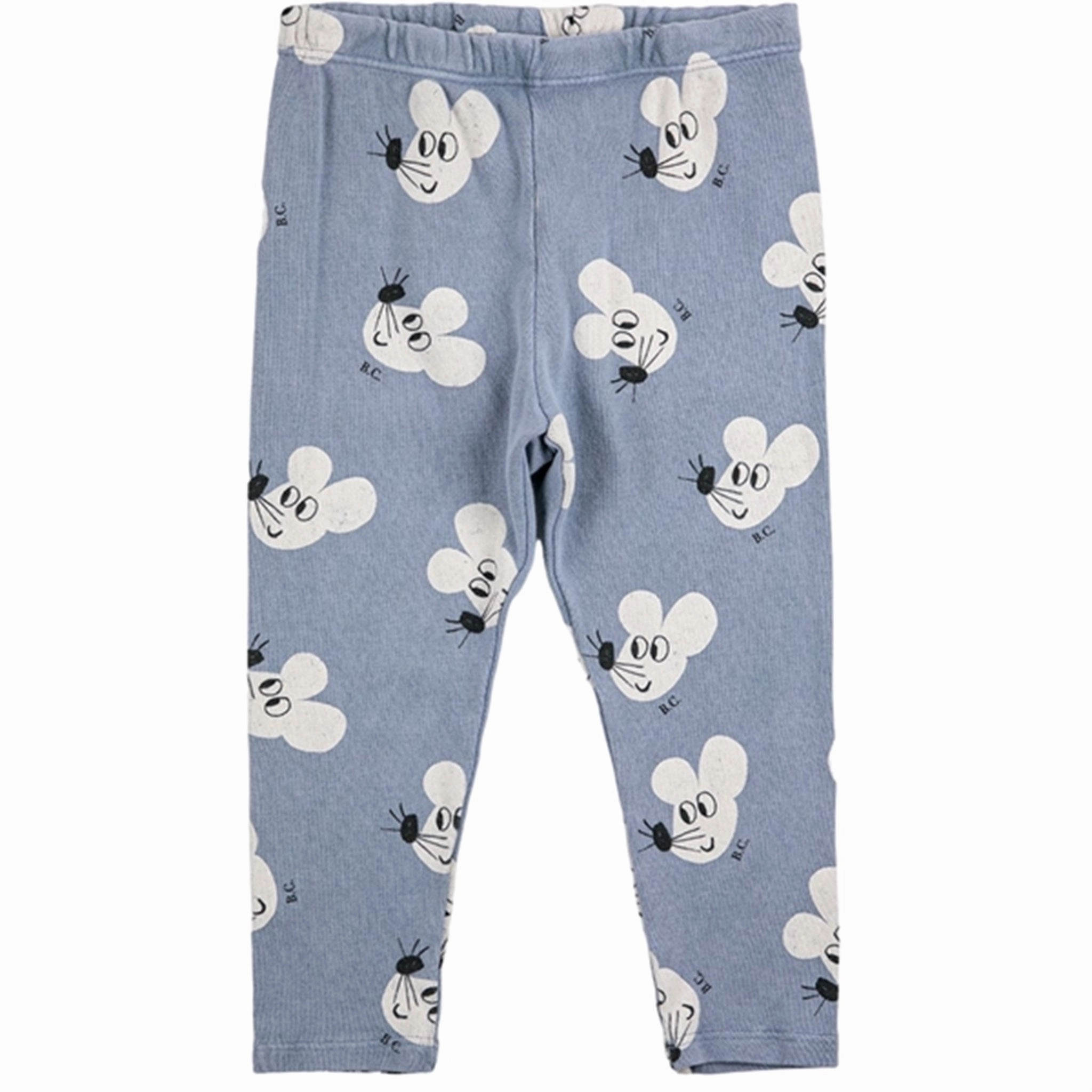Bobo Choses Blue Mouse Leggings AOP Casual Day Mesh Panel Light Weight