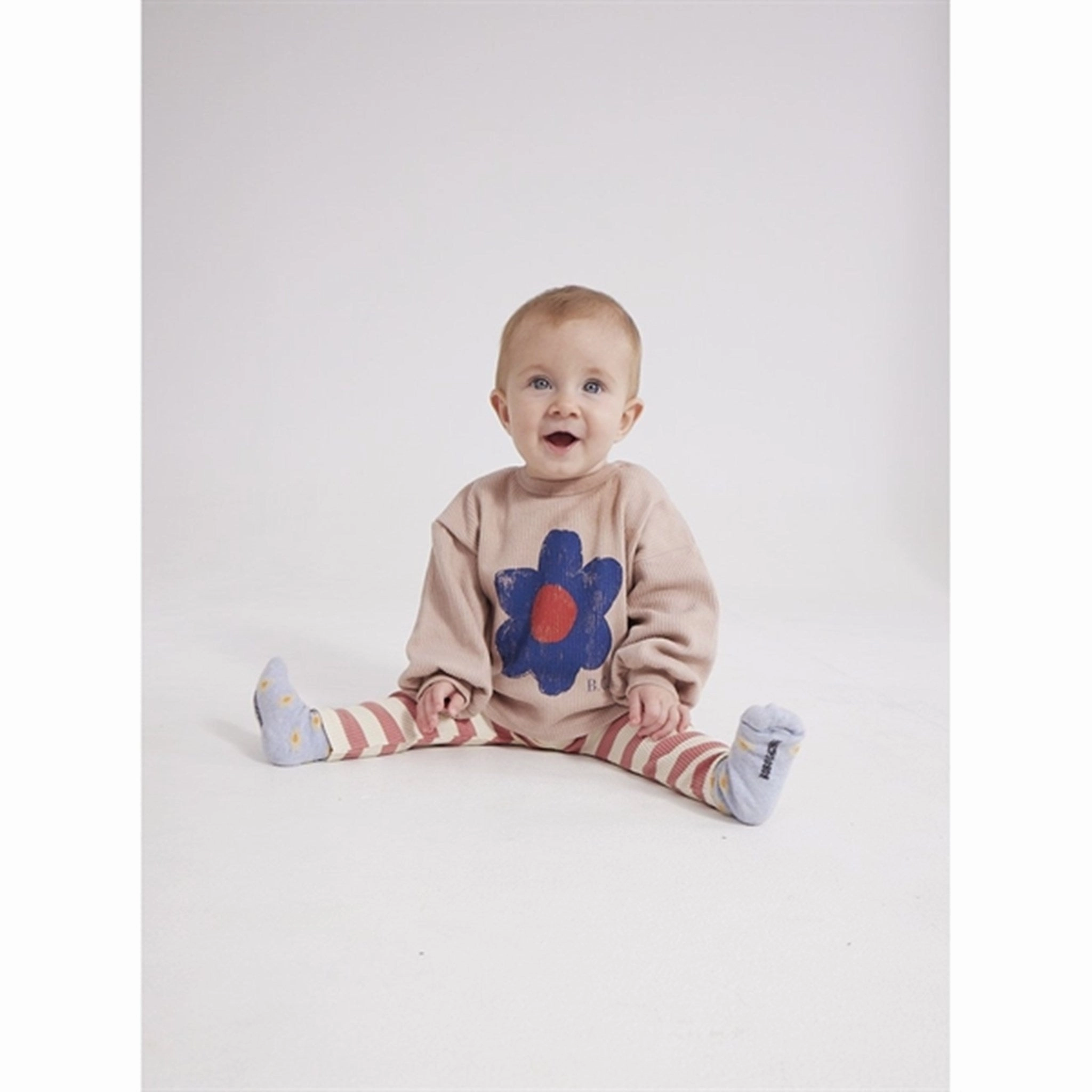 Bobo Choses Burgundy Red Maroon Stripes Leggings Elastic Free Cuffs