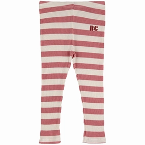 Bobo Choses Burgundy Red Maroon Stripes Leggings Breathable Design Maternity Wear Stretch Fit