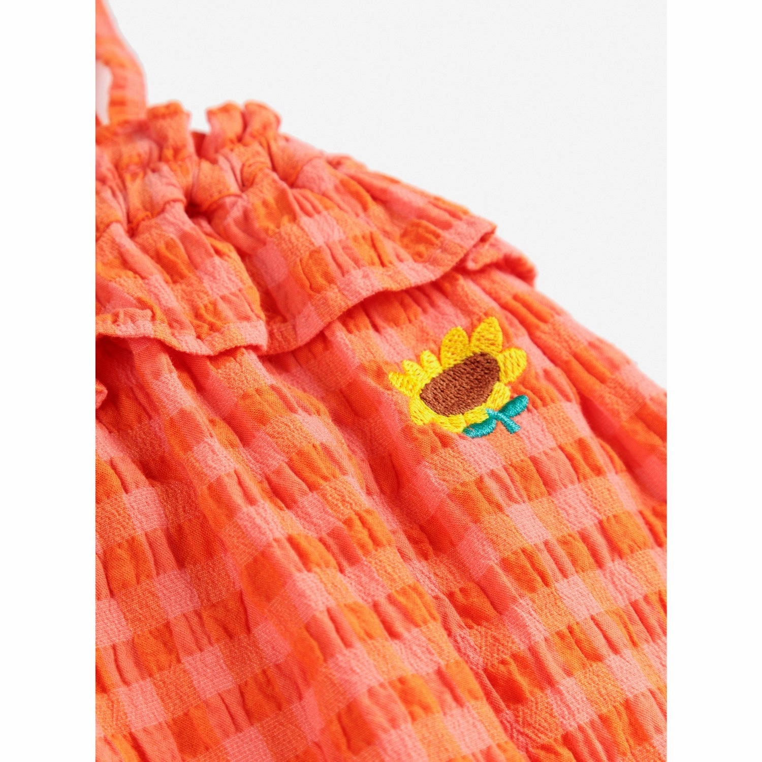 Quick Access Pockets Snag Resistant Fabric Bobo Choses Coral Pink Vichy Woven Overall