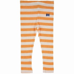 Bobo Choses Curry Yellow Stripes Leggings Mid Rise