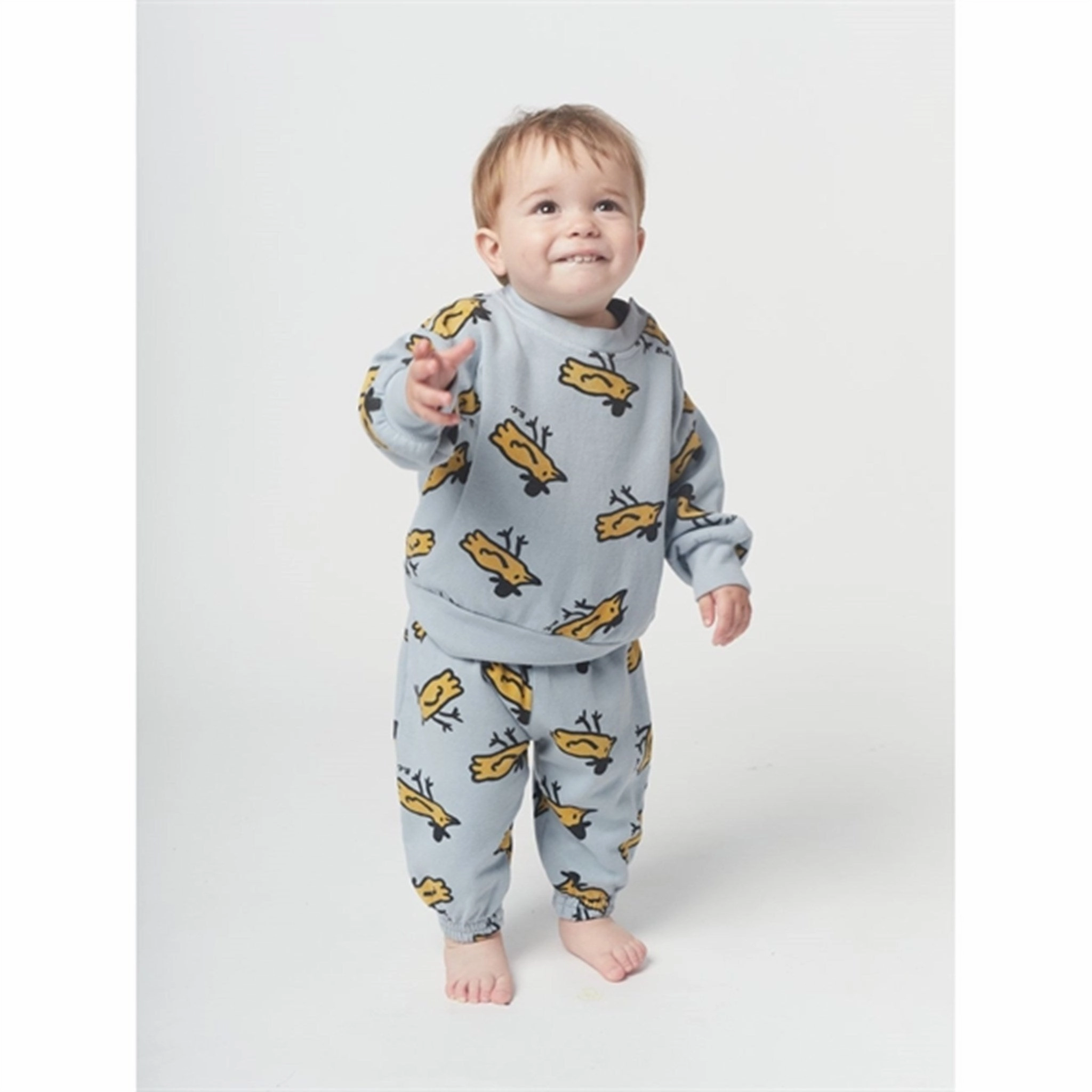 Bobo Choses Light Blue Mr Birdie All Over Sweatpants Reactive Motion Capture Tech