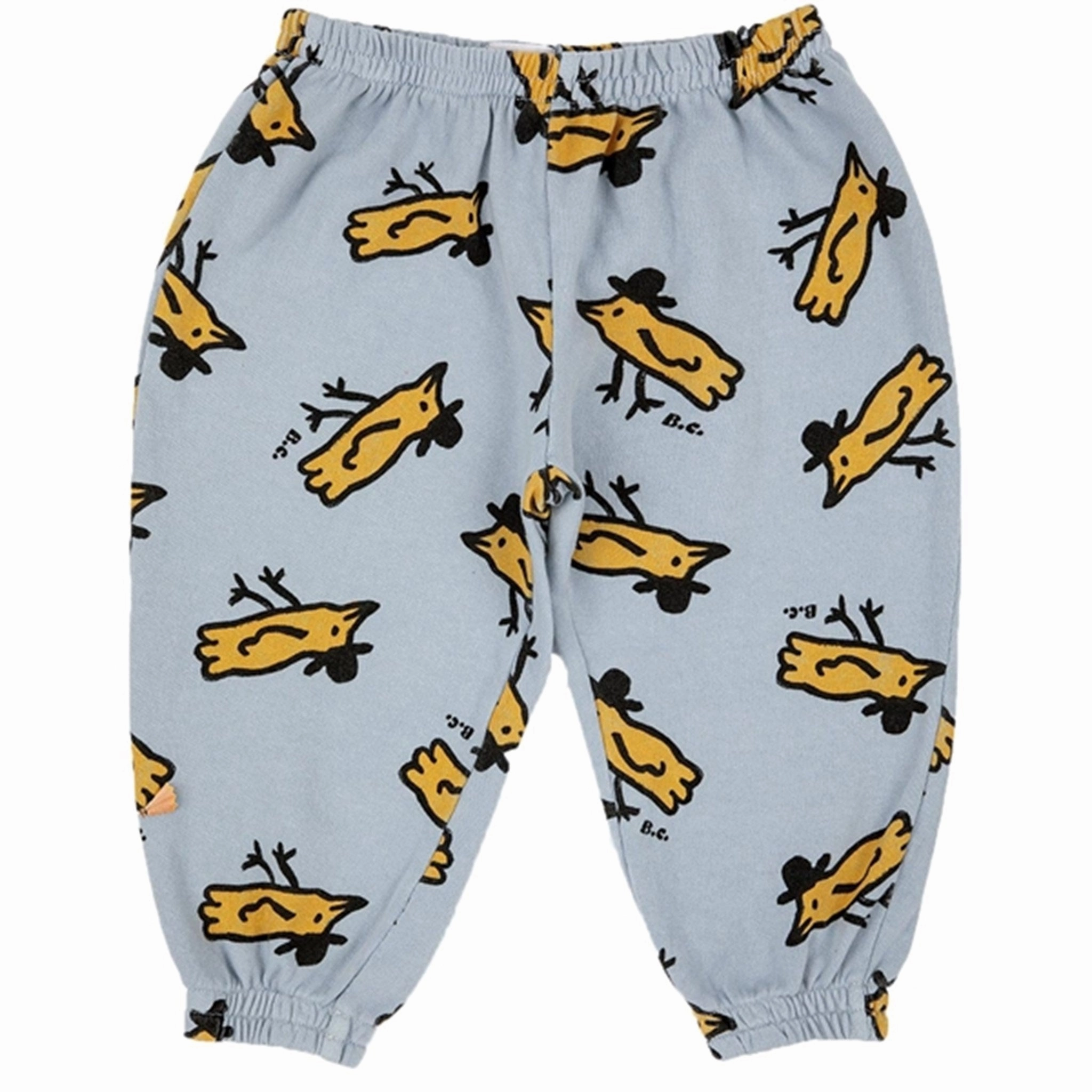 Bobo Choses Light Blue Mr Birdie All Over Sweatpants Cropped