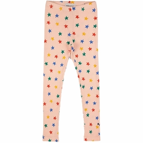 Double Layer Outdoor Running Knee Articulation Tech Bobo Choses Light Brown Multicolor Stars All Over Leggings