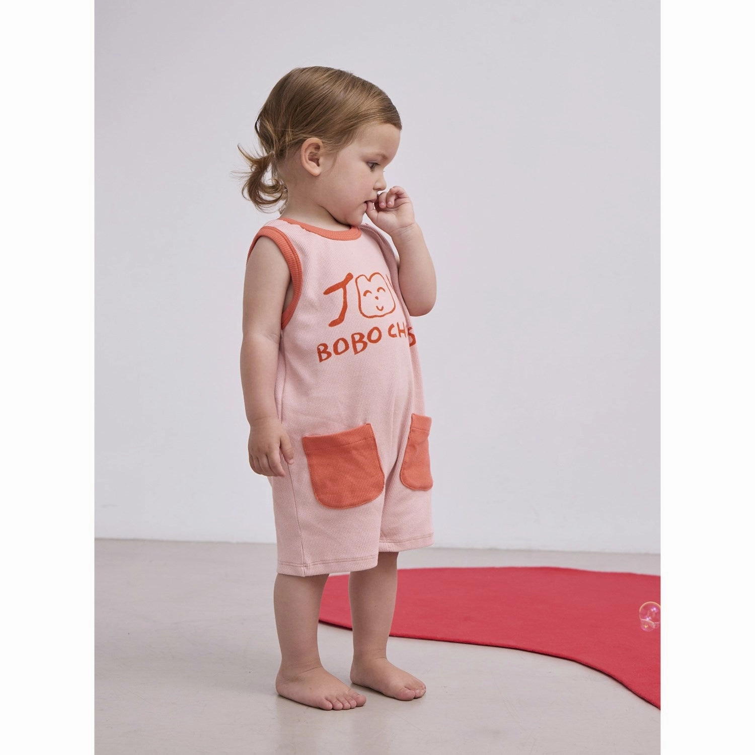 Bobo Choses Light Pink Smiling Pink Playsuit New Soft