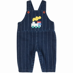 Bobo Choses Midnight Blue Bobo Choo Choo Denim Dungaree Friction Resistant Fabric Daywear