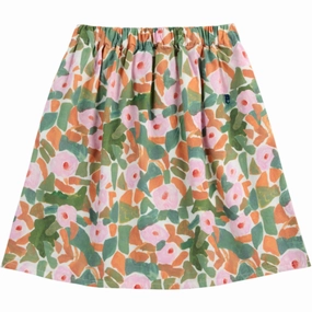 Bobo Choses Multicolor Floral All Over Woven Midi Skirt All Day Fit Athleisure Inspired