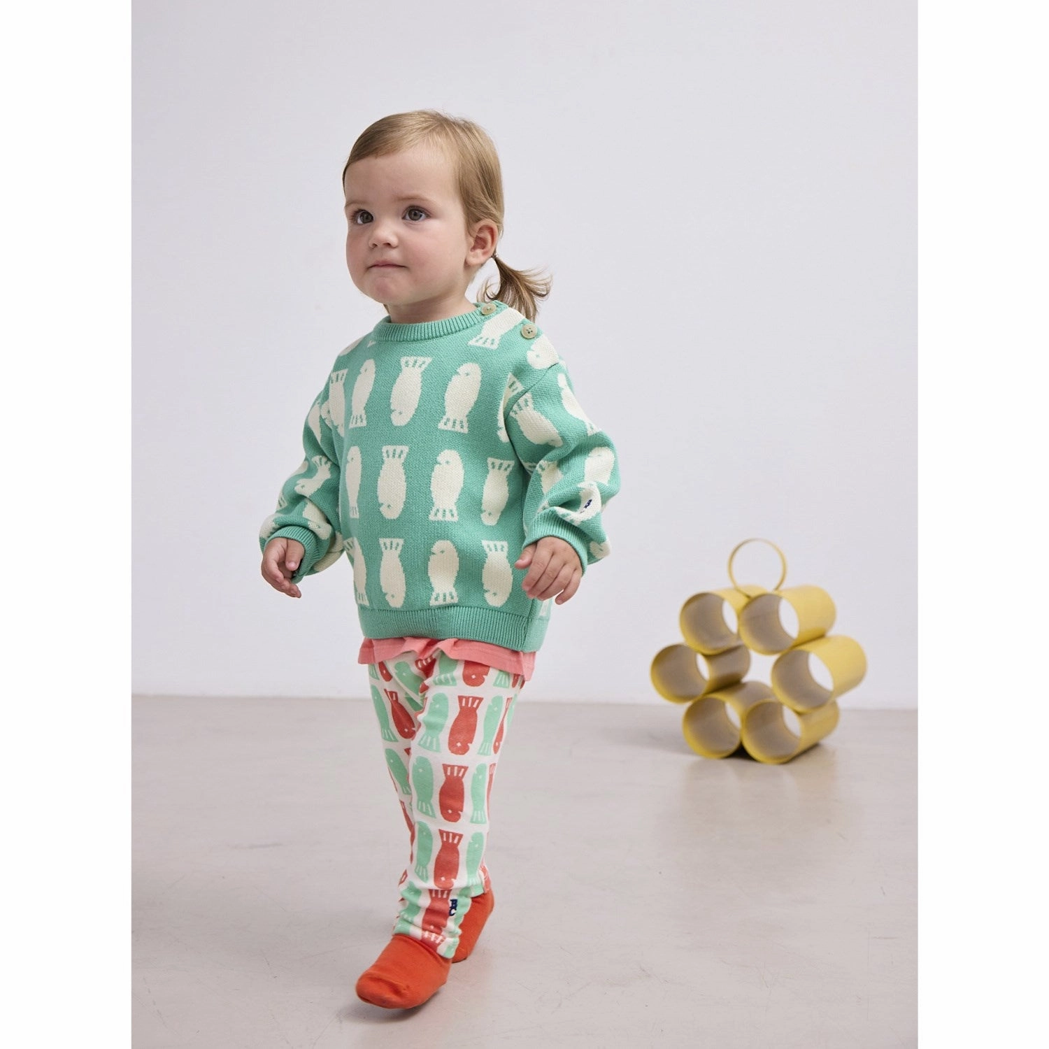 Bobo Choses Offwhite Lucky Fish All Over Leggings Street Ready Modern Basic