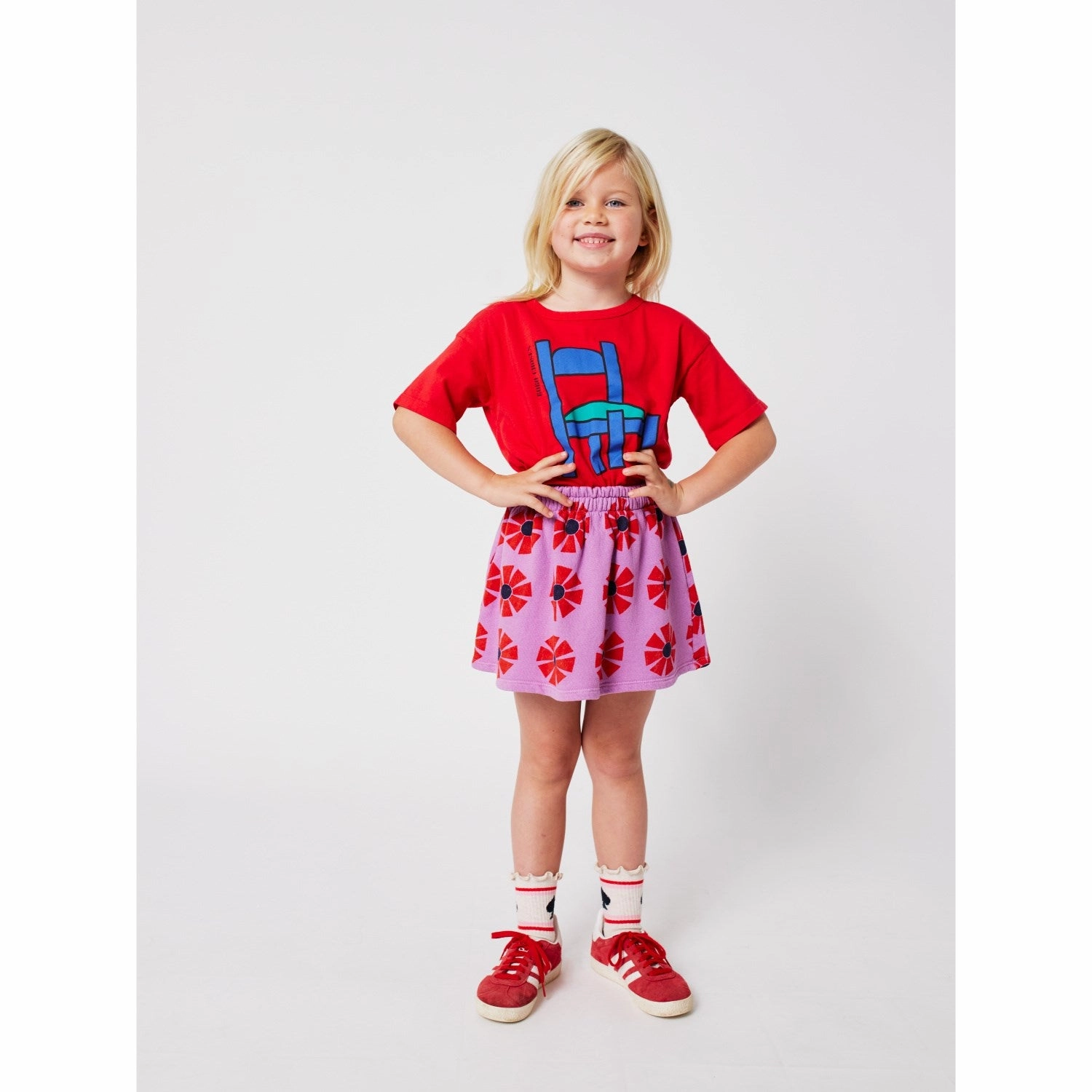 Everyday Essential Adjustable drawstring Bobo Choses Purple Kaleidoscope All Over Skirt