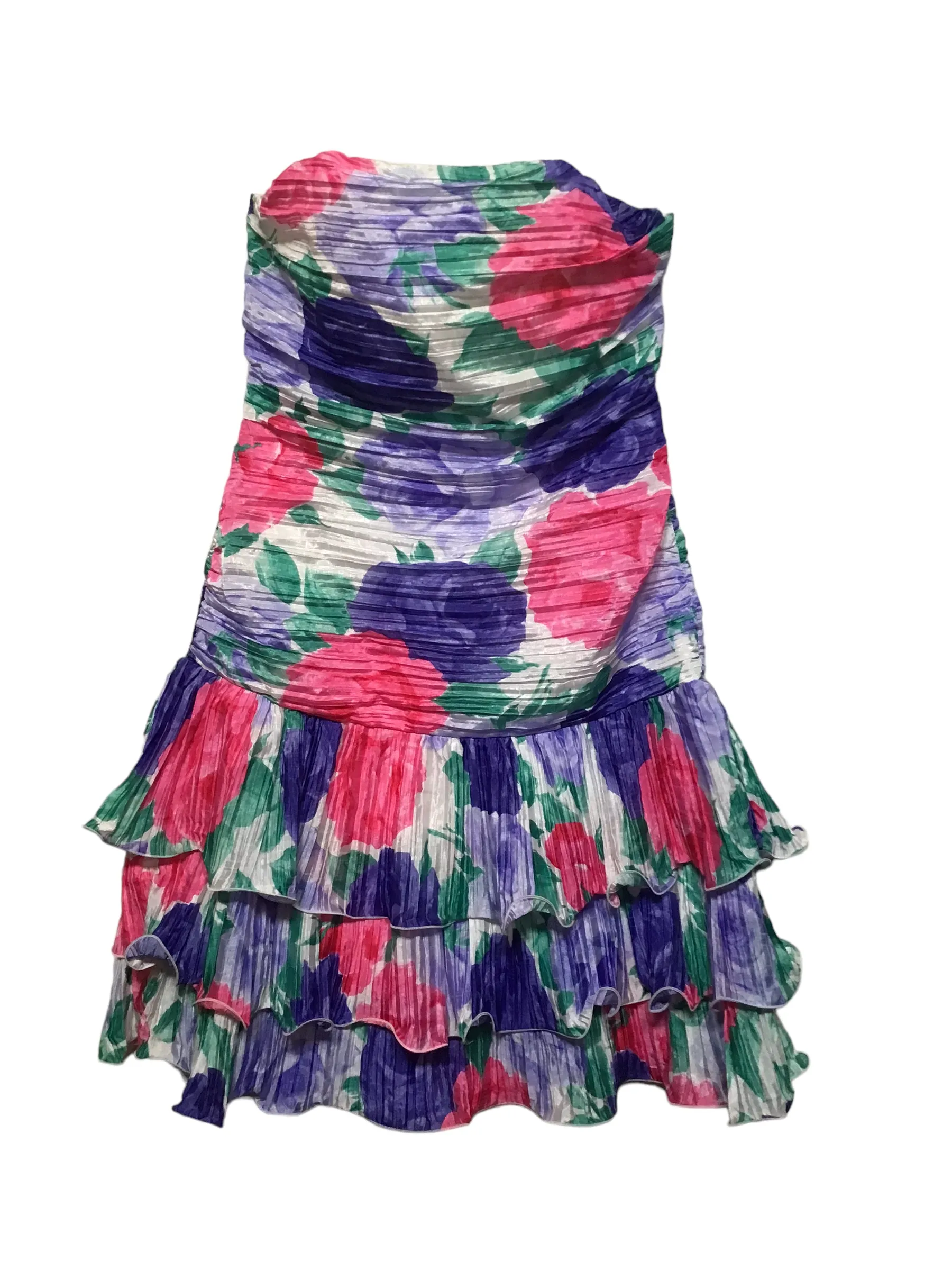 Katerina Floral Bandeau Dress (Size L) Vibrant Layer