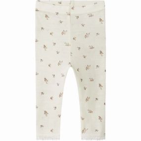 Unisex Style Travel Outfit Name It Snow White Small Flowers Nbfwang Wool Needle Leggings Noos