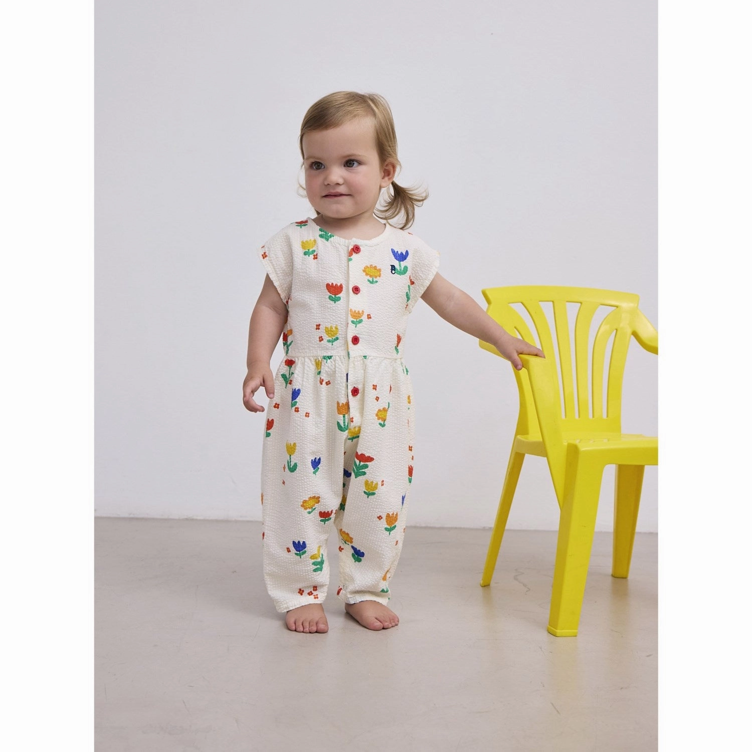 Bobo Choses Offwhite Garden Party All Over Woven Overall Temperature Regulating NonChafingLegs