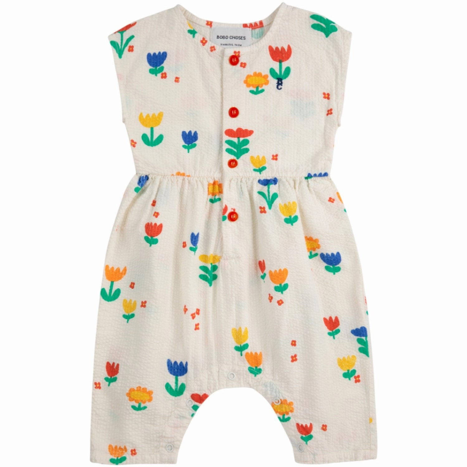 Trendy Layering Bobo Choses Offwhite Garden Party All Over Woven Overall