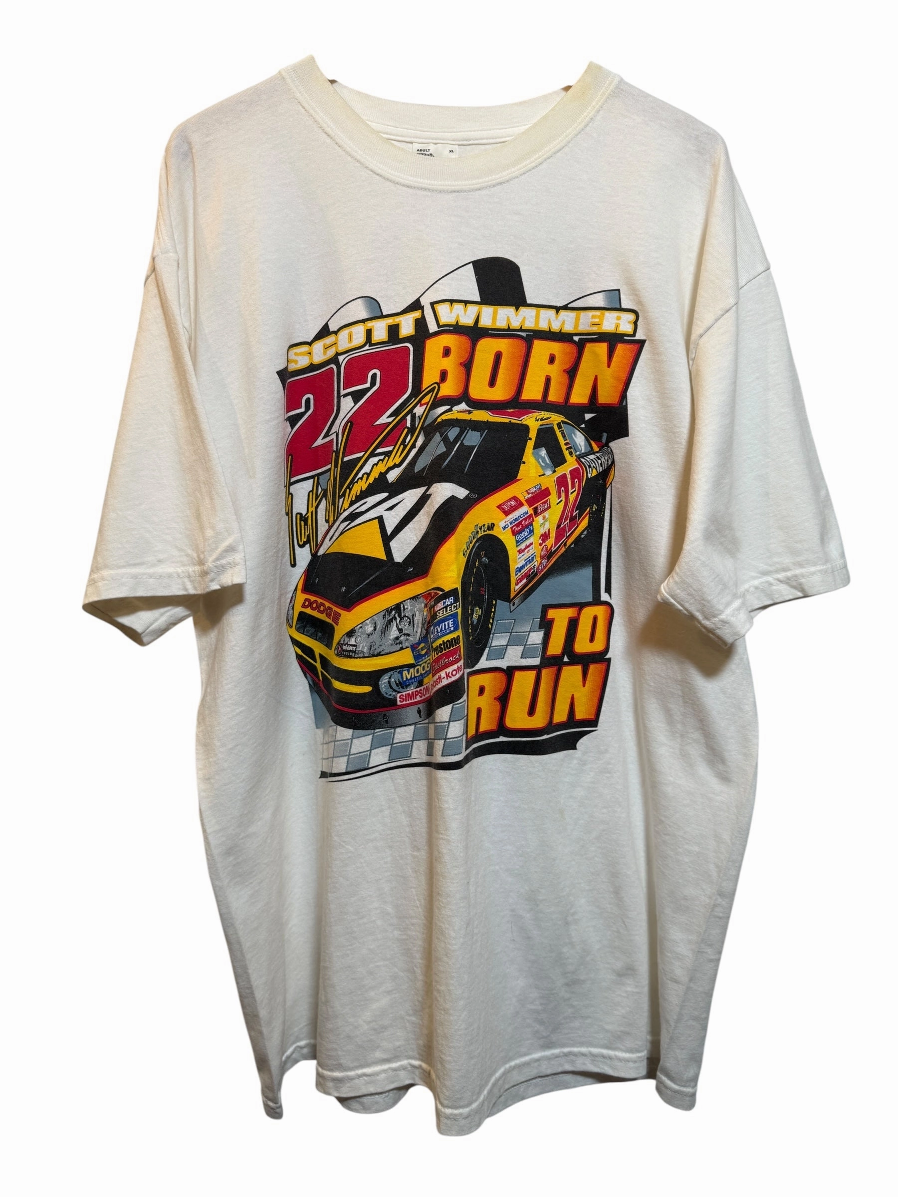 Born To Run Mens White T Shirt (Size XL) Loose fitting comfort