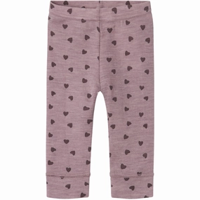 Name It Purple Dove Wang Wool Rib Legging AOP Stretch Fit Fitness Lover Non Irritating Fabric