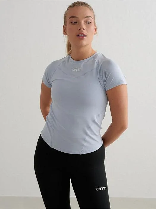 Cloudy Blue Soft Basic Short Sleeve Top Comfy All-Day