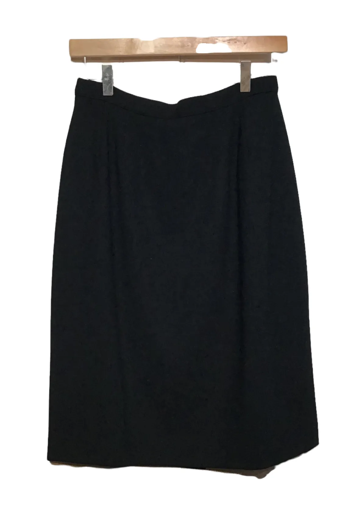 Foldable style Black Wool Midi skirt (Size S)