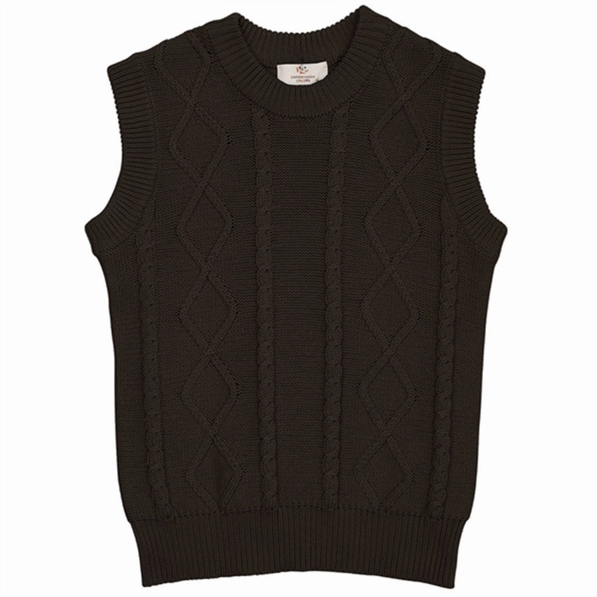 design concept composite Copenhagen Colors Dark Brown Knitted Cable Vest