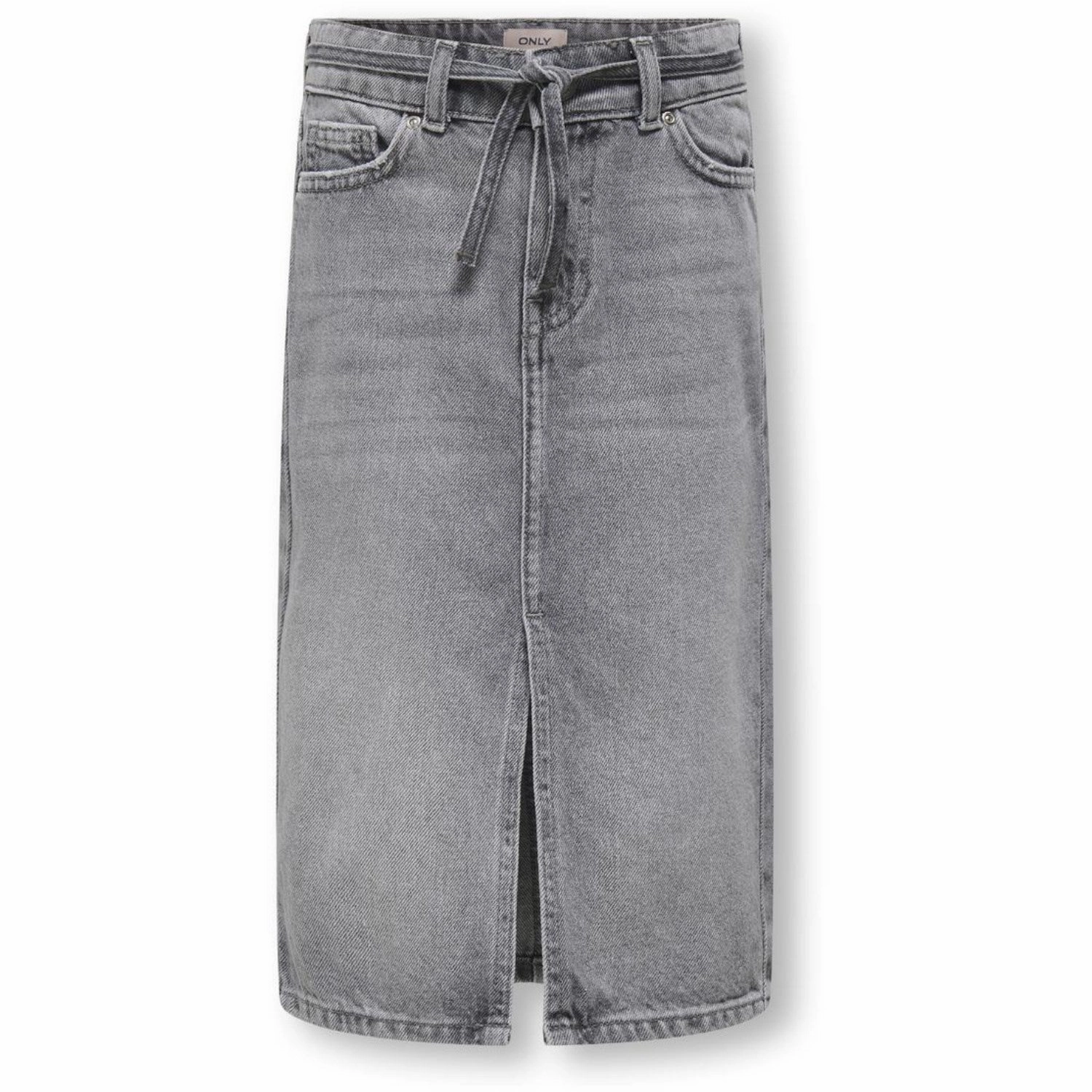 kids ONLY Medium Grey Denim Gianna Belted Midi Skirt Dot Denim Outfit Flow Chill Vibe