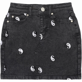 The New Black Denim Wash Lykke Denim Skirt Non see through