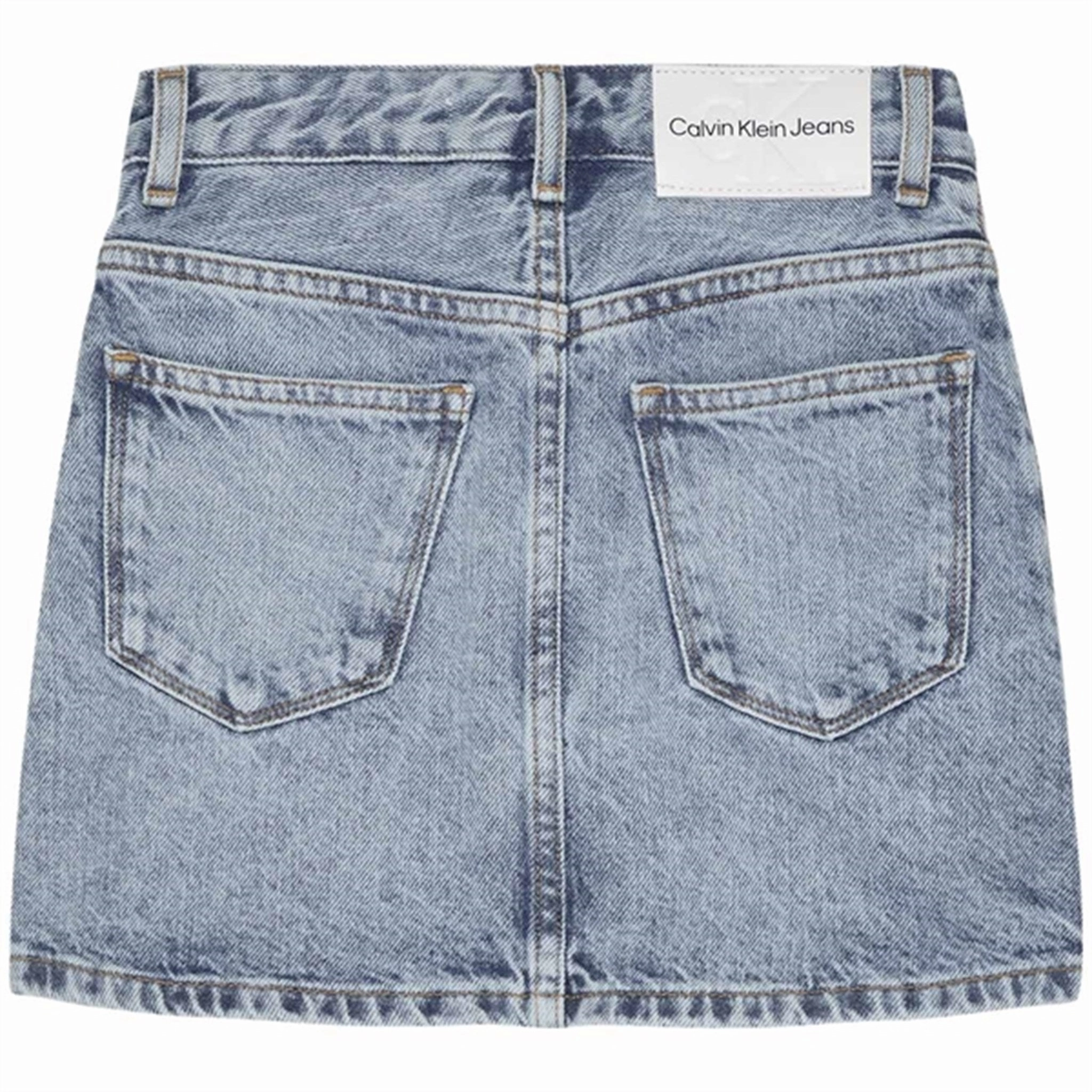 Chic Attire Calvin Klein A Line Denim Skirt Salt Pepper Light