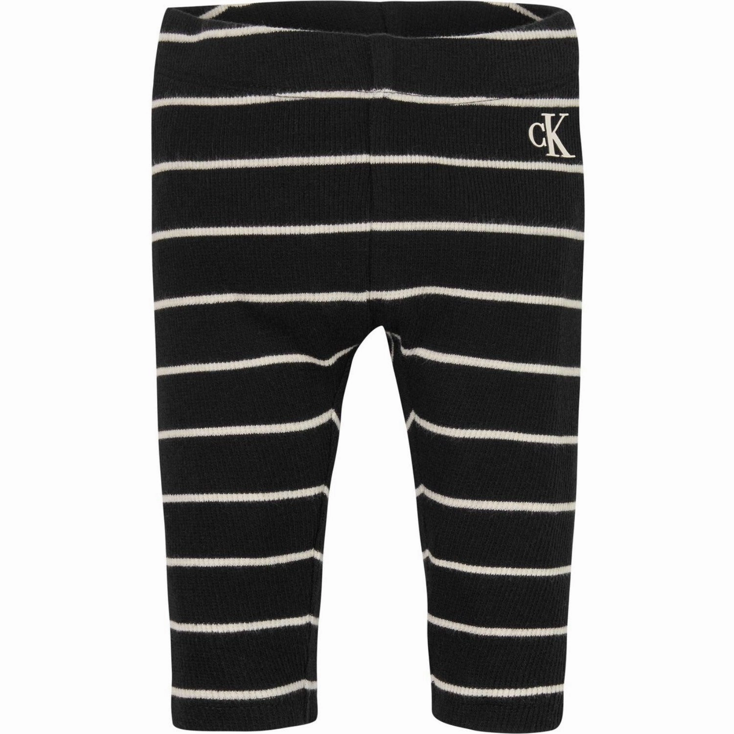 Outdoor Running Soft Touch Comfort Seeker Shape Retain Calvin Klein Ck Black/ Whitecap Gray Stripe Striped Rib Legging