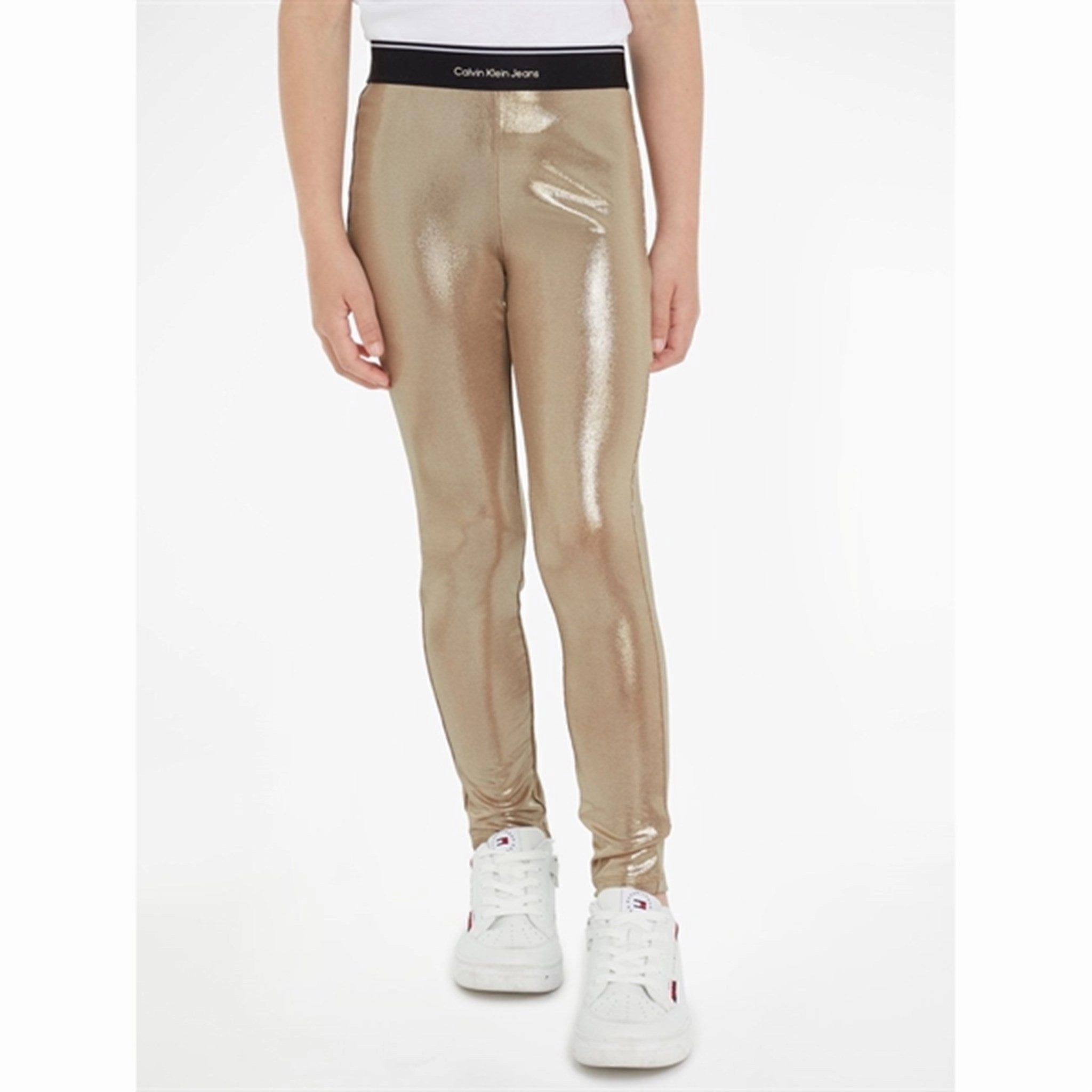 Calvin Klein Metallic Coated Leggings Frosted Almond Casual Day Four Way Budget Friendly Travel Outfit
