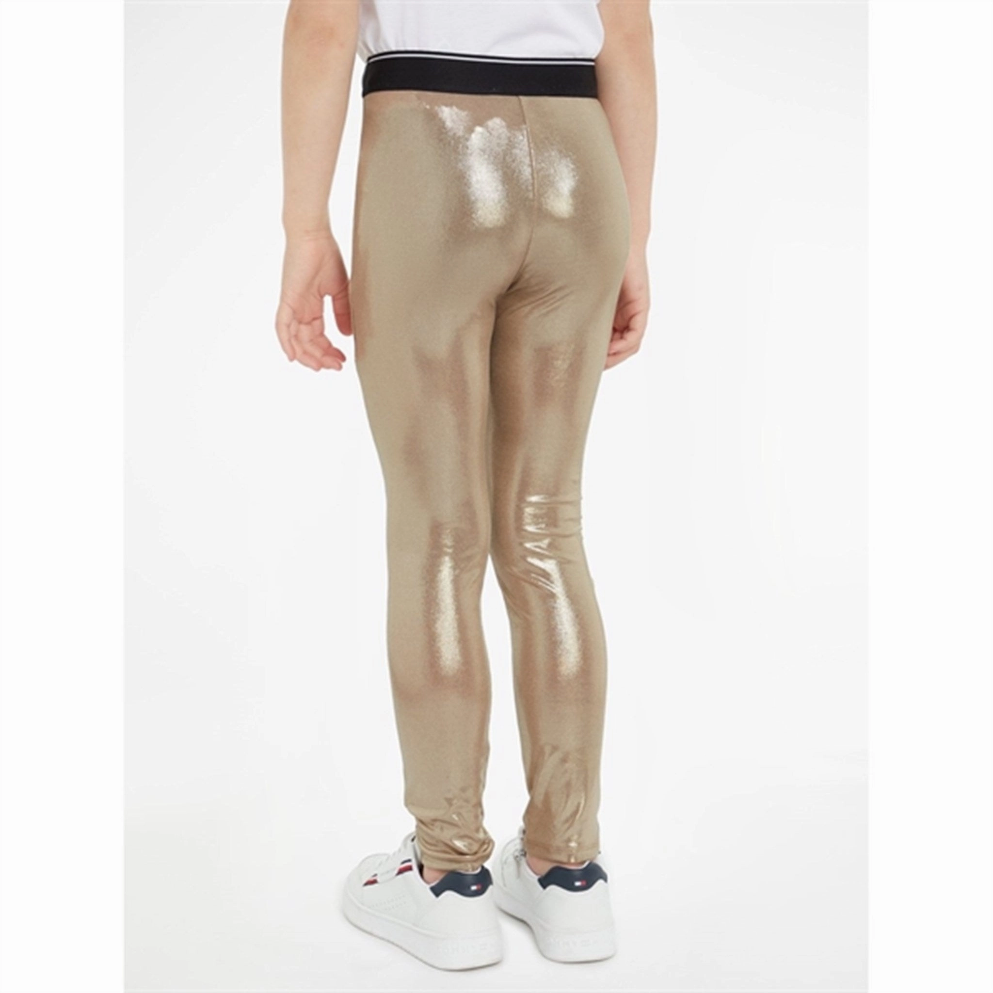 Calvin Klein Metallic Coated Leggings Frosted Almond Pro Athlete Weekend Trip Lightweight Material Maternity Wear