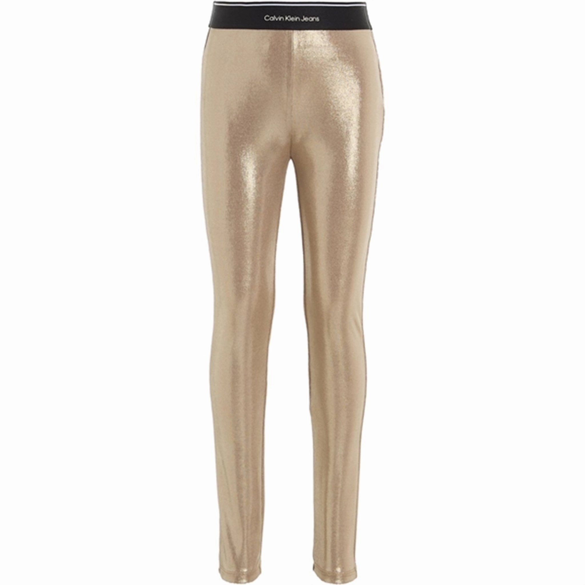 Outdoor Running Anti Odor Petite Size Four Way Calvin Klein Metallic Coated Leggings Frosted Almond