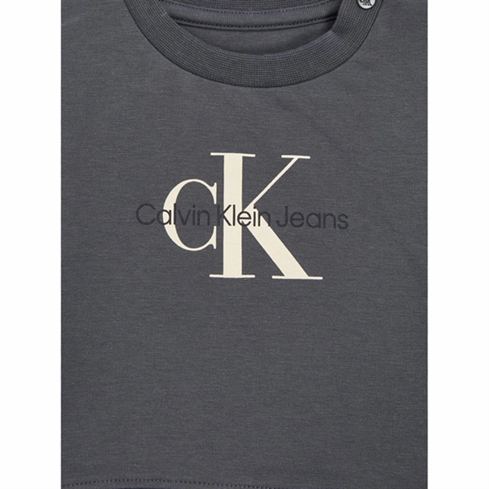 foam Texture Calvin Klein Monogram Sweatshirt Set Dark Grey