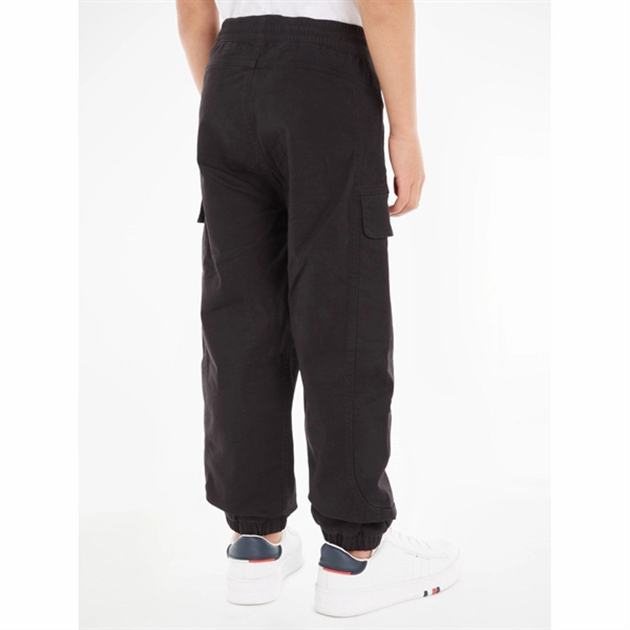 Calvin Klein Sateen Cargo Sweatpants Ck Black Reinforced Knee Panels Elastic cuffs