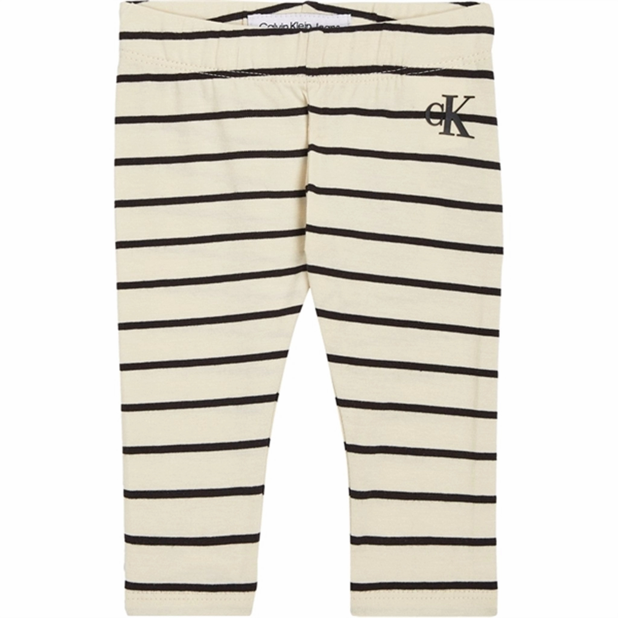 Calvin Klein Striped Leggings Black/ Vanilla Stripe Skin Friendly Dance Practice