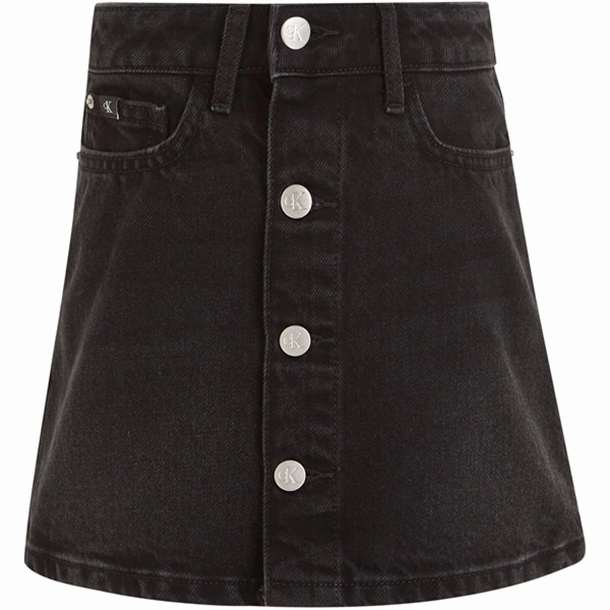 Matte Finish birthday party Calvin Klein Washed Black Denim Button Skirt Washed Black