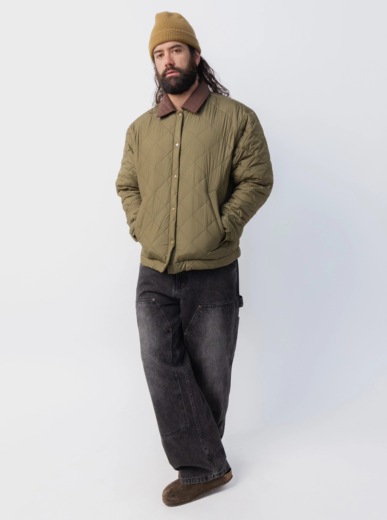 Quilted Carpenter Jacket Wind Resistant Design