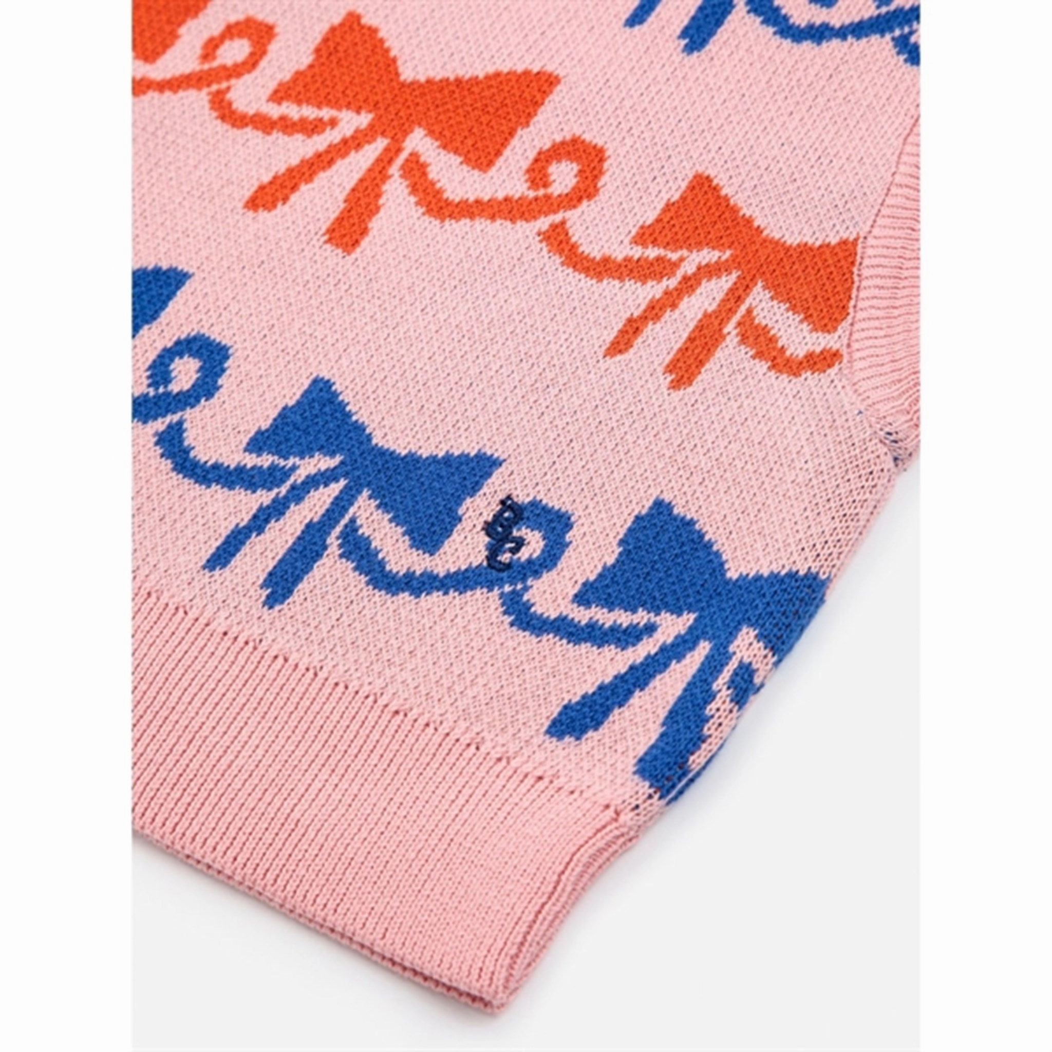 Bobo Choses Ribbon Bow All Over Jacquard Vest Pink Suggestion
