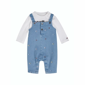 Multi Pocket Configuration Tommy Hilfiger Denim Medium Fun Allover Print Dungaree Set