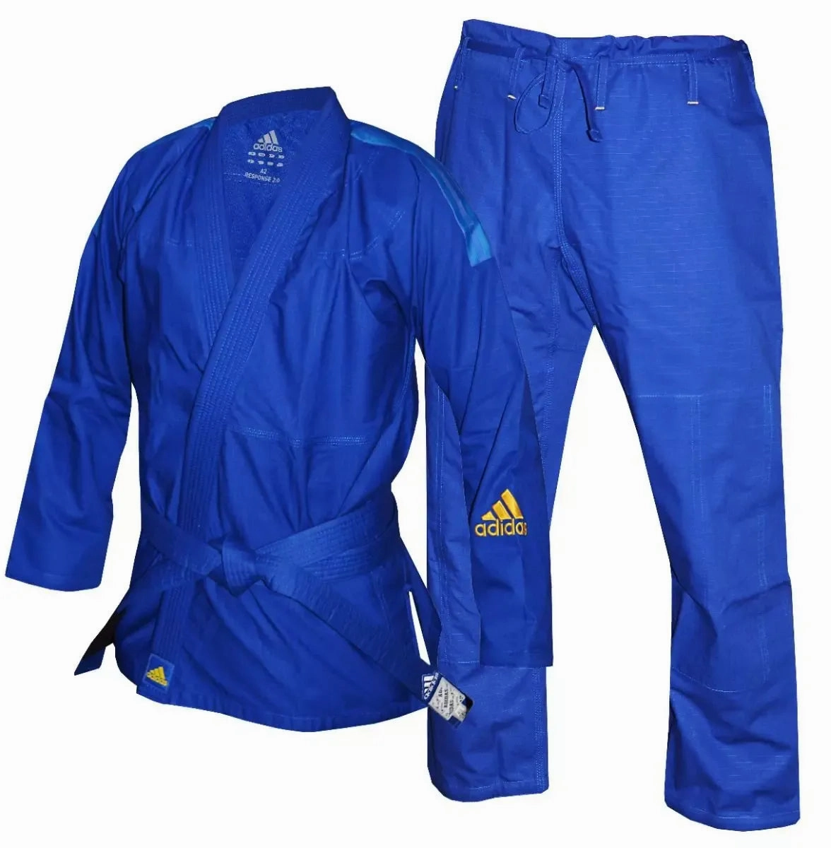 adidas Kids BJJ Gi Response Blue Jiu Jitsu Suit ElasticWaistbandTech