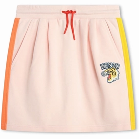 Functional Detail Trendy Style Kenzo Veiled Pink Skirt