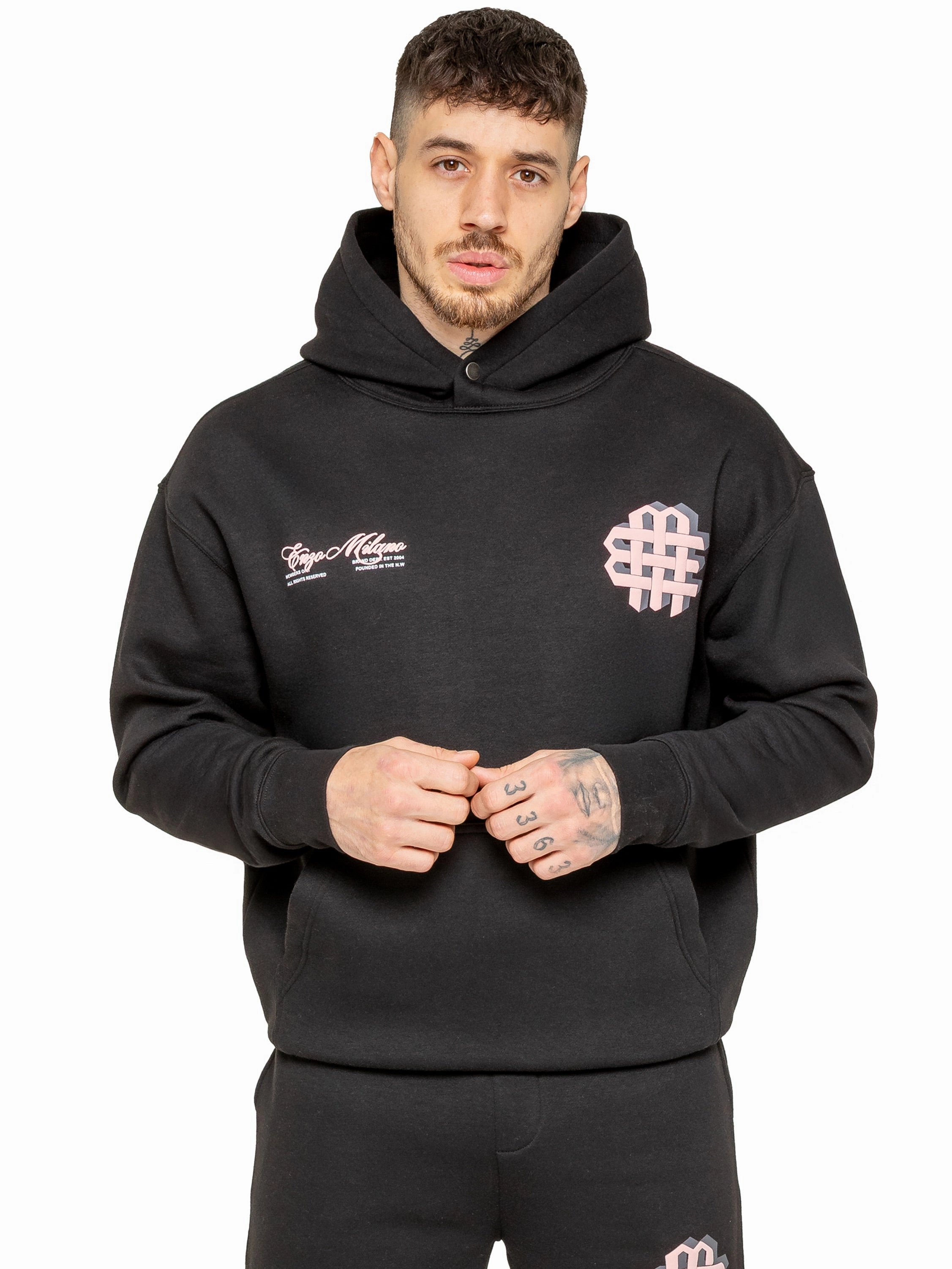 Enzo Milano | Mens Oversized Print Hoodie country style Suburban style