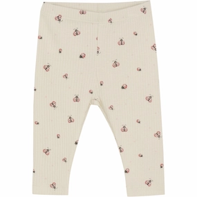Modern Basic Minymo White Swan Leggings AOP Rib