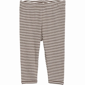 Serendipity Chestnut/Offwhite Baby Leggings Stripe Daily Routine Budget Friendly Everyday Essential