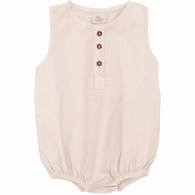 Minimal Loose COPENHAGEN COLORS Soft Pink Classic Crisp Poplin Romper