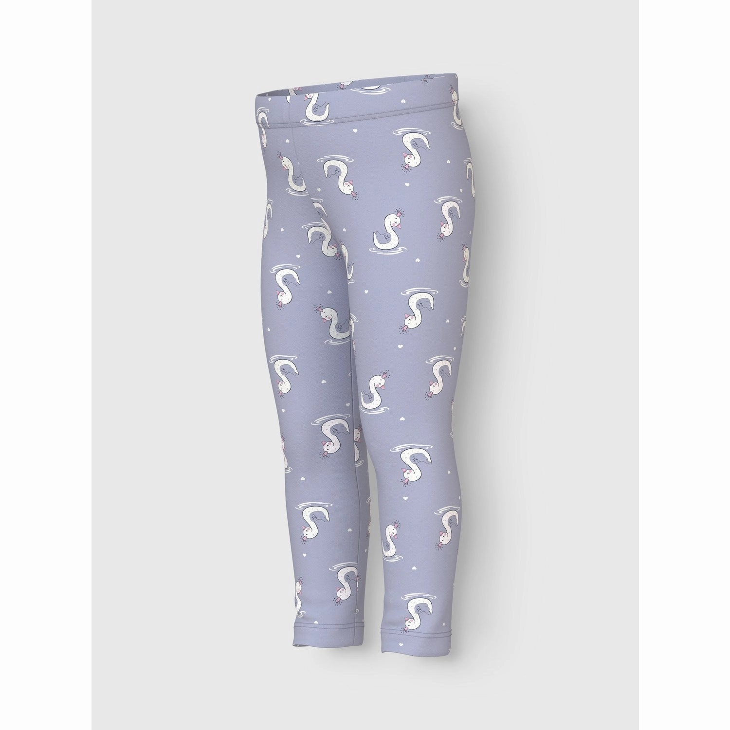 Name It Icelandic Blue Swans Davina AOP Sweat Leggings Ribbed Texture Fabric