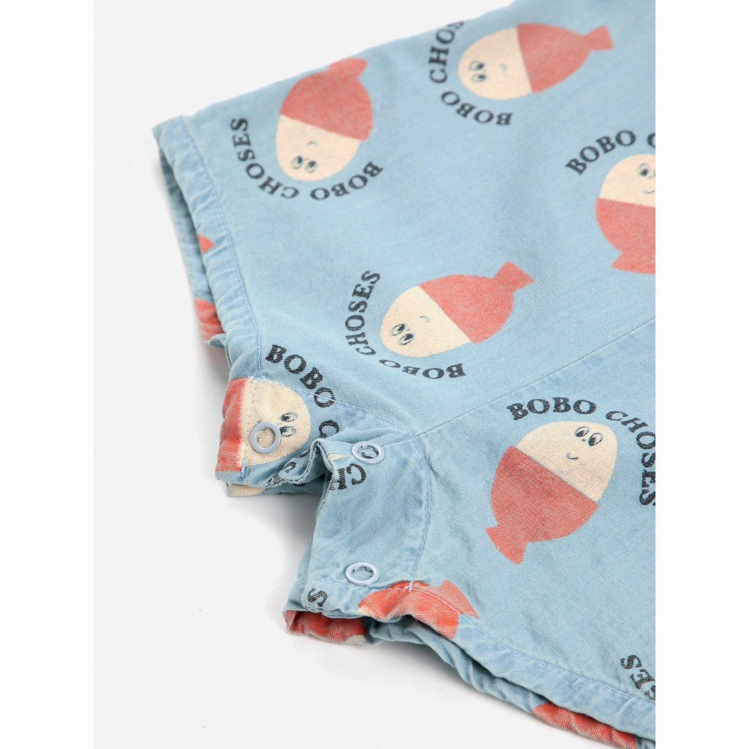 Bobo Choses Light Blue Morning Egg All Over Denim Playsuit Shopping Stylish Home Friends