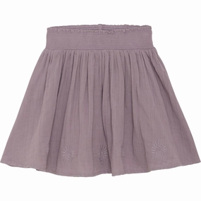 Minymo Elderberry Skirt With Embroidery Fold Over Detail