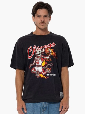 Anti-static Flatlock stitching Chicago Bulls On Fire Tee